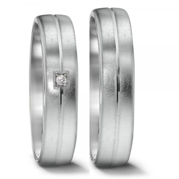 Trauringe Weissgold von Weidner 61033 + 71033